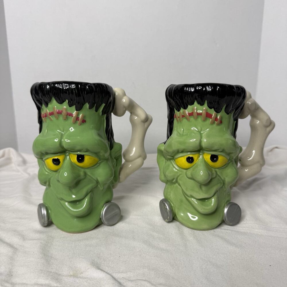 RARE Betallic Inc FRANKENSTEIN 6-1/2" Ceramic Mug! Halloween! Horror! Monster!